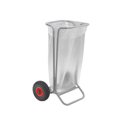 CARRELLO IN ACCIAIO PER RIFIUTI