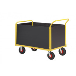 CARRELLO SPONDE ALTE LUNGHEZZA 1000 MM RUOTE PNEUMATICHE