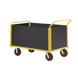 CARRELLO SPONDE ALTE LUNGHEZZA 1250 MM RUOTE PNEUMATICHE