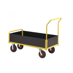 CARRELLO SPONDE BASSE LUNGHEZZA 1000 MM RUOTE PNEUMATICHE