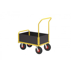 CARRELLO SPONDE BASSE LUNGHEZZA 750 MM RUOTE PNEUMATICHE