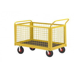 CARRELLO SPONDE A RETE LUNGHEZZA 1250 MM RUOTE PNEUMATICHE