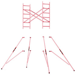 TRABATTELLO IN ALLUMINIO PROTUBE MODULO INTERMEDIO C CON STAFFE STABILIZZATRICI - M 1,80 