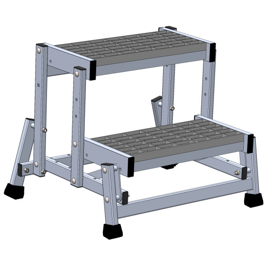 SGABELLO MEGA LARGHEZZA 50 CM - 2 GRADINI GRIGLIATI