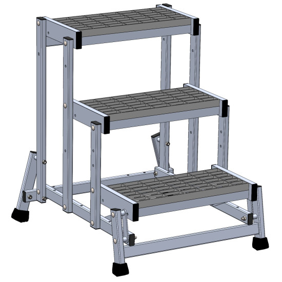 SGABELLO MEGA LARGHEZZA 80 CM - 3 GRADINI GRIGLIATI