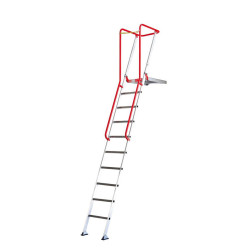 SCALA PER CASSERO IN ALLUMINIO 9 GRADINI + PIATTAFORMA
