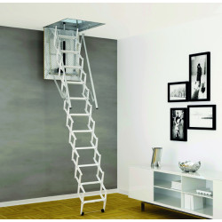 SCALA RETRATTILE HARMONICA MOTORIZZATA CON BOTOLA DA cm 70X100