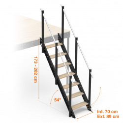 SCALA SALITA COMODA INCLINAZIONE 54° M NERA