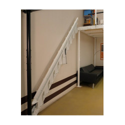 SCALA RICHIUDIBILE SALVA SPAZIO S BIANCA INCLINAZIONE 54° CON CORRIMANO