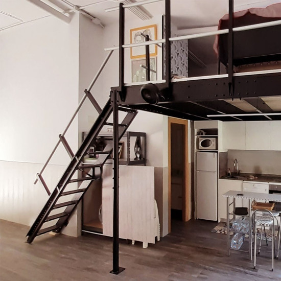 SCALA RICHIUDIBILE SALVA SPAZIO S BIANCA INCLINAZIONE 54° CON CORRIMANO