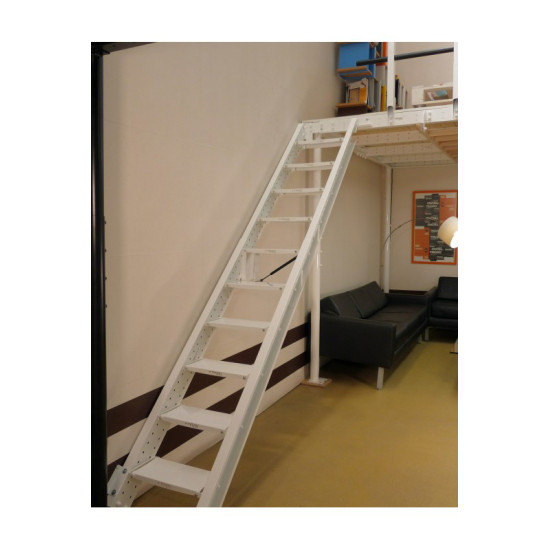 SCALA RICHIUDIBILE SALVA SPAZIO M BIANCA INCLINAZIONE 54° CON CORRIMANO