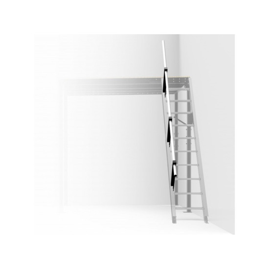 SCALA RICHIUDIBILE SALVA SPAZIO S NERA INCLINAZIONE 45° CON CORRIMANO