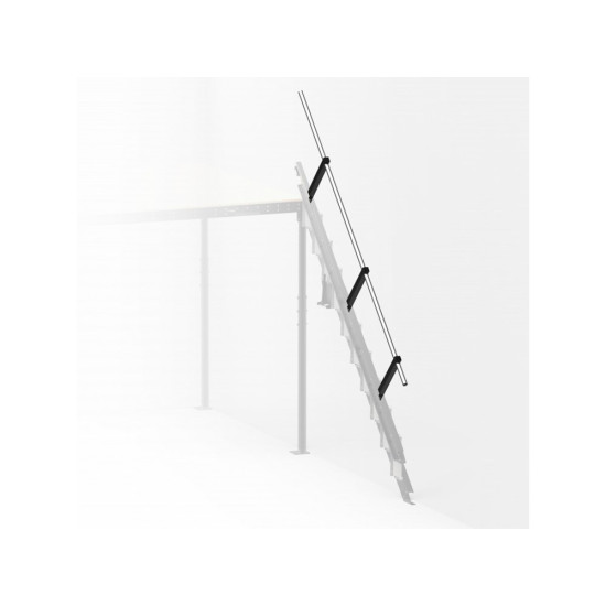 SCALA RICHIUDIBILE SALVA SPAZIO S NERA INCLINAZIONE 45° CON CORRIMANO