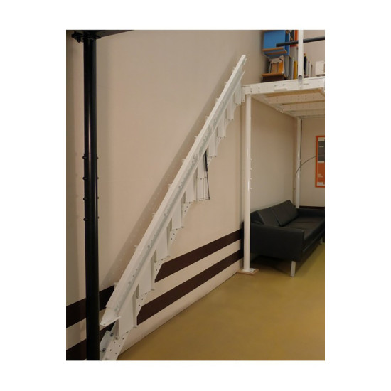 SCALA RICHIUDIBILE SALVA SPAZIO M BIANCA INCLINAZIONE 54° CON CORRIMANO