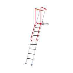 SCALA PER CASSERO IN ALLUMINIO 8 GRADINI + PIATTAFORMA