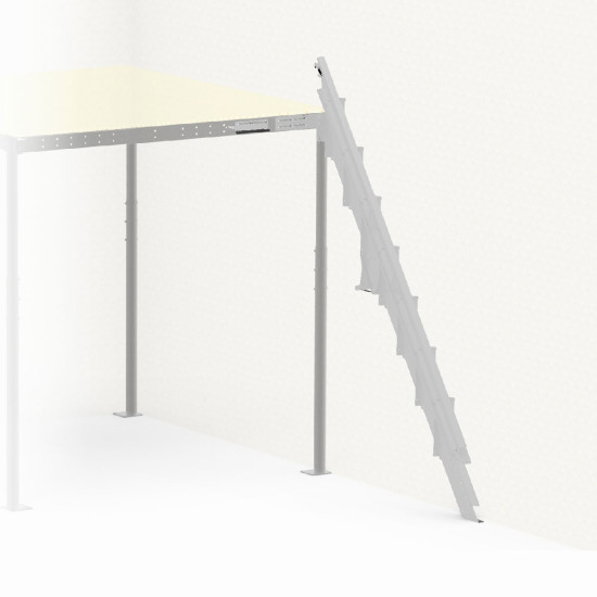 SCALA RICHIUDIBILE SALVA SPAZIO S BIANCA INCLINAZIONE 54° CON CORRIMANO