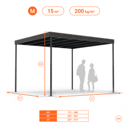 SOPPALCO TM15 NERO - STRUTTURA PORTANTE SENZA ACCESSORI