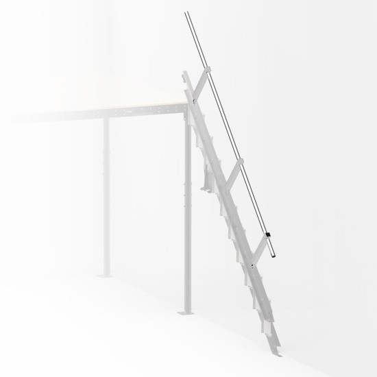 SCALA RICHIUDIBILE SALVA SPAZIO S BIANCA INCLINAZIONE 45° CON CORRIMANO