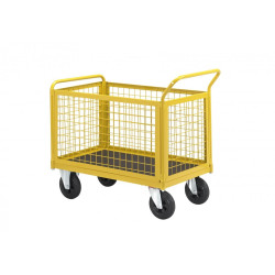 CARRELLO SPONDE RETE L1250MM RUOTE PIENE
