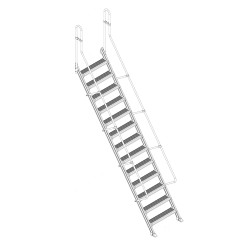 SCALA FISSA A 13 GRADINI CON INCLINAZIONE 54° ALTEZZA DI SBARCO m 3,50