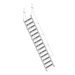SCALA FISSA A 14 GRADINI CON INCLINAZIONE 54° ALTEZZA DI SBARCO m 3,75