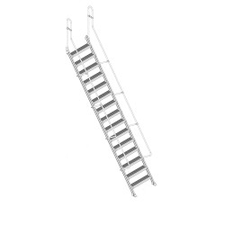 SCALA FISSA A 15 GRADINI CON INCLINAZIONE 54° ALTEZZA DI SBARCO m 4,00