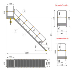 SCALA 45°10 GR.+PIATTAFORMA SBARCO M2,75