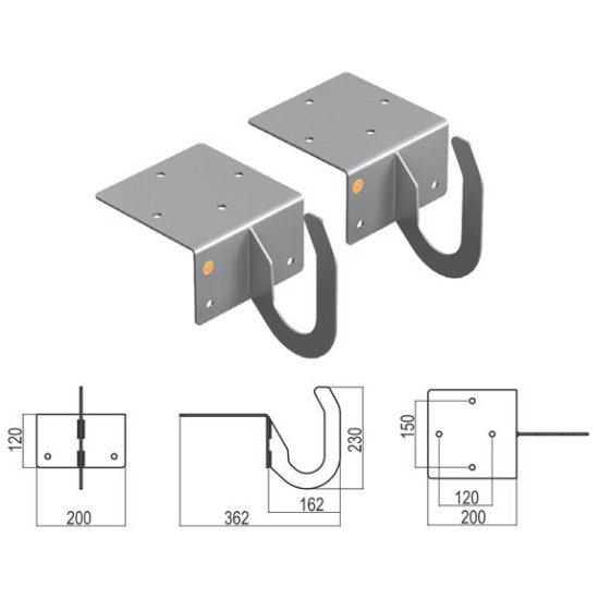 KIT 2 GANCI SCALA AD ANGOLO