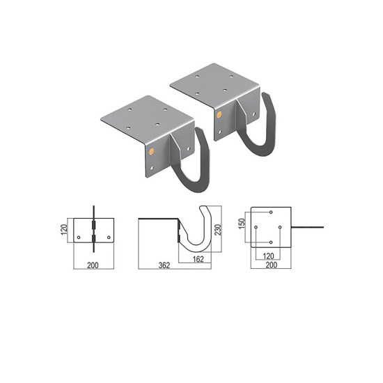 KIT 2 GANCI SCALA AD ANGOLO