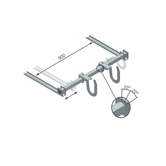 KIT GANCIO SCALA CON DOPPIA REGOLAZIONE X AGGANCIO AL MURO