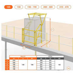 Barriera basculante di sicurezza per carico e scarico pallet TIPO A 100 H.240 CM