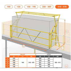 Barriera basculante di sicurezza per carico e scarico pallet TIPO A 310-470 H.240