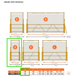 Barriera basculante di sicurezza per carico e scarico pallet TIPO A 100 H.240 CM