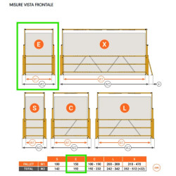 Barriera basculante di sicurezza per carico e scarico pallet TIPO A 150 H.240 CM 