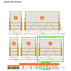 Barriera basculante di sicurezza per carico e scarico pallet TIPO A 200-300 H.240 