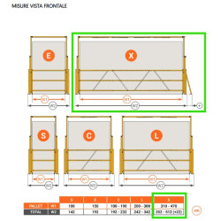 Barriera basculante di sicurezza per carico e scarico pallet TIPO A 310-470 H.240