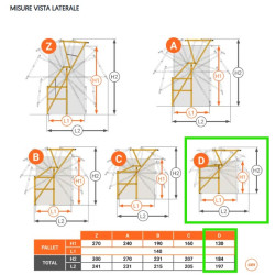 Barriera basculante di sicurezza per carico e scarico pallet TIPO D 100 H.130 CM